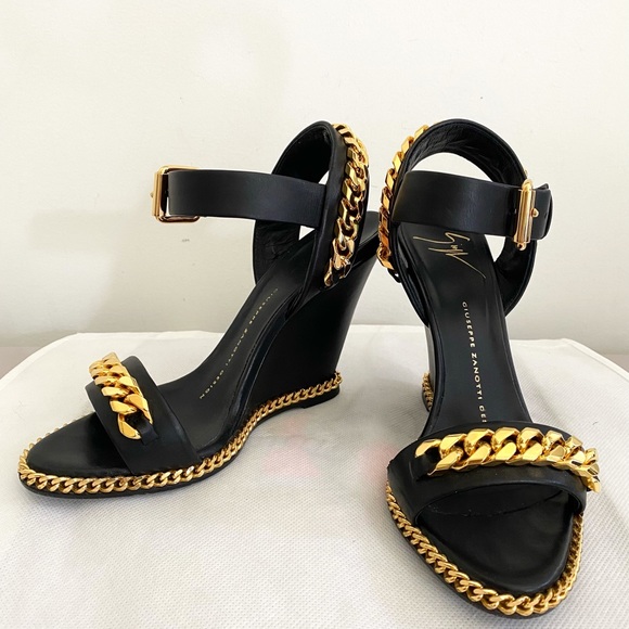 Authentic Giuseppe Zanotti leather wedges, never been used - Picture 1 of 9